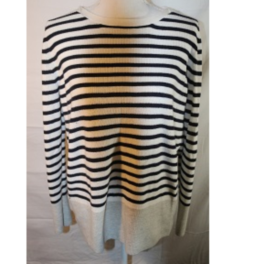 Loft Stripped Black/White LS Sweater XL